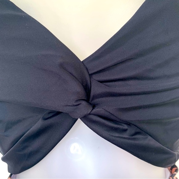 Women’s New With Tags Chic Black and Leopard Print Swimsuit size 22 W - Picture 4 of 8